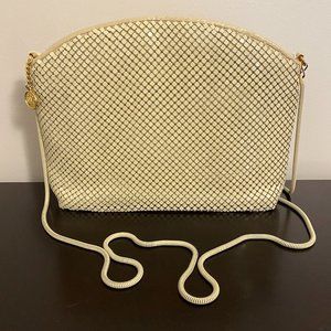 La Regale Ivory Cream Mesh Evening Bag Shoulder Crossbody